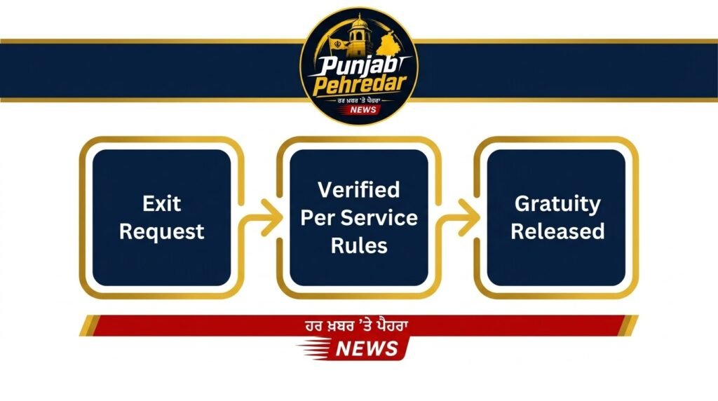 Exit request verified against service rules gratuity released process
