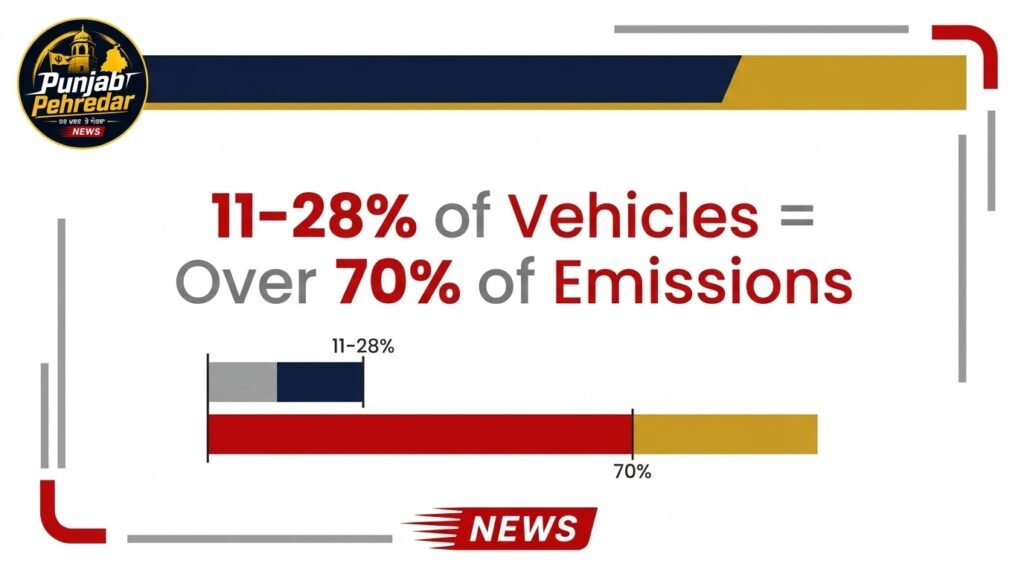 Super-emitters make up 11 to 28 percent of Punjab fleet but 70 percent of emissions
