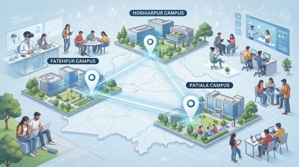Students attending online classes through Digital Universities in Punjab