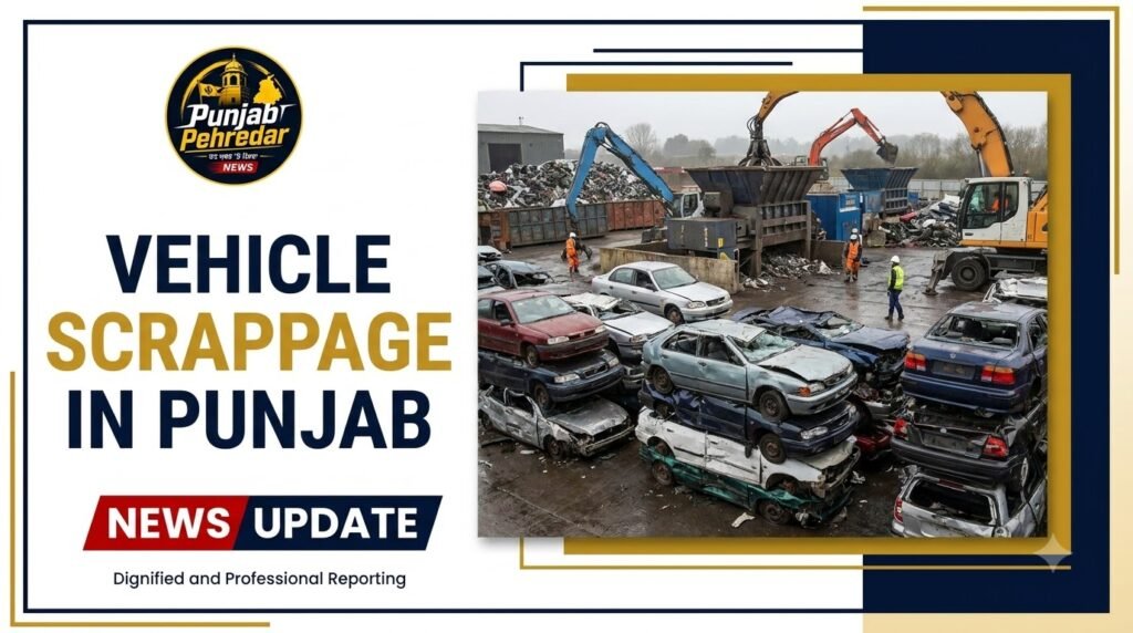 Vehicle scrapping facility with old vehicles stacked